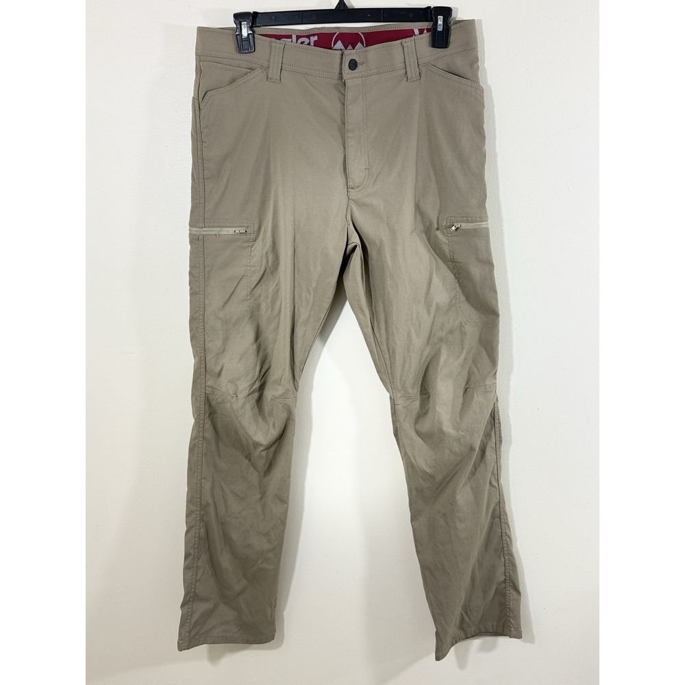 Wrangler Outdoor Pants Men's 36x32 Khaki Hiking Cargo Trail Gorpcore